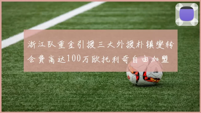 浙江队重金引援三大外援朴镇燮转会费高达100万欧托利奇自由加盟